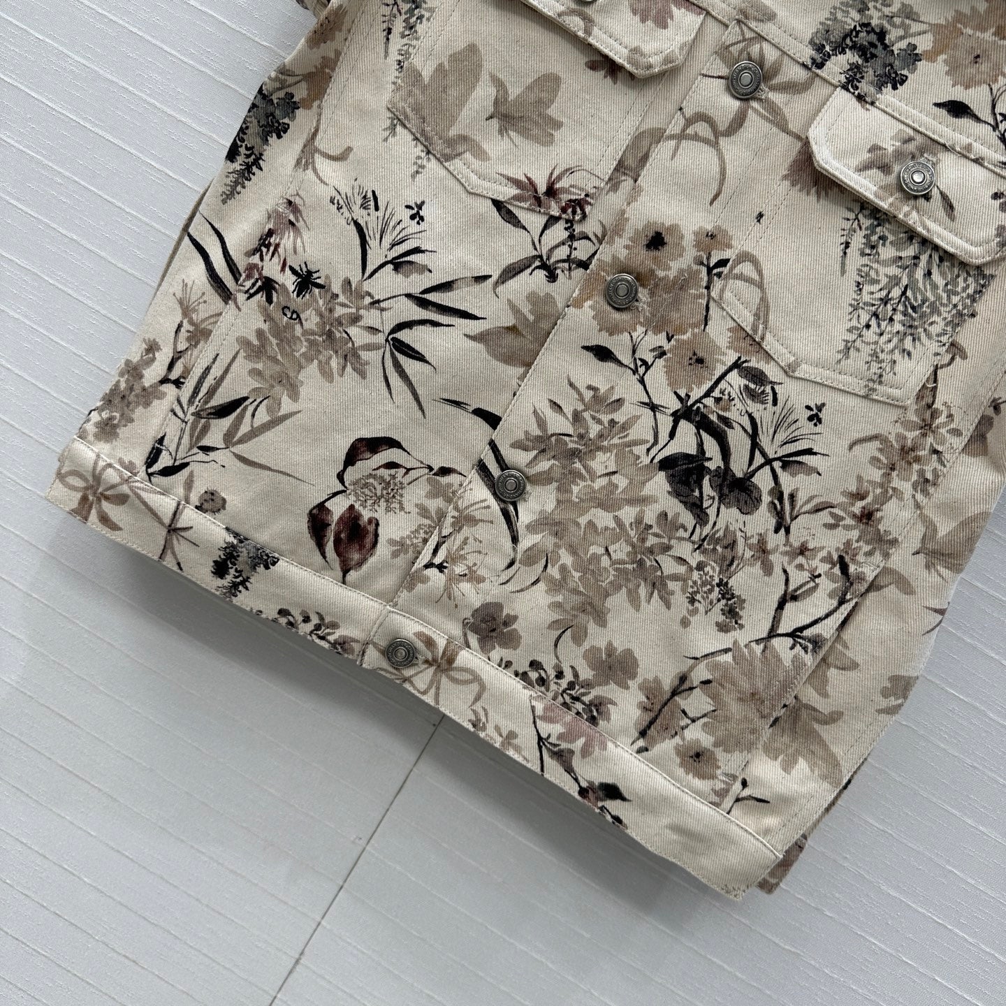 CD 25 Printed Denim Vest Cotton