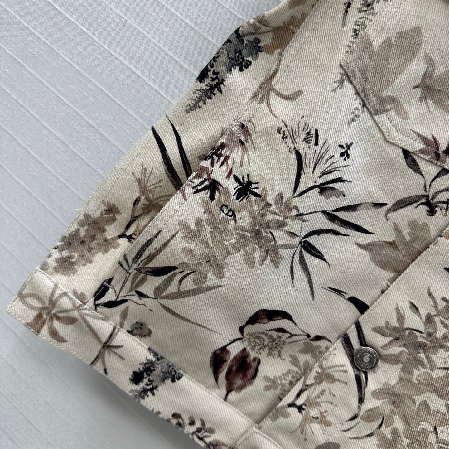 CD 25 Printed Denim Vest Cotton