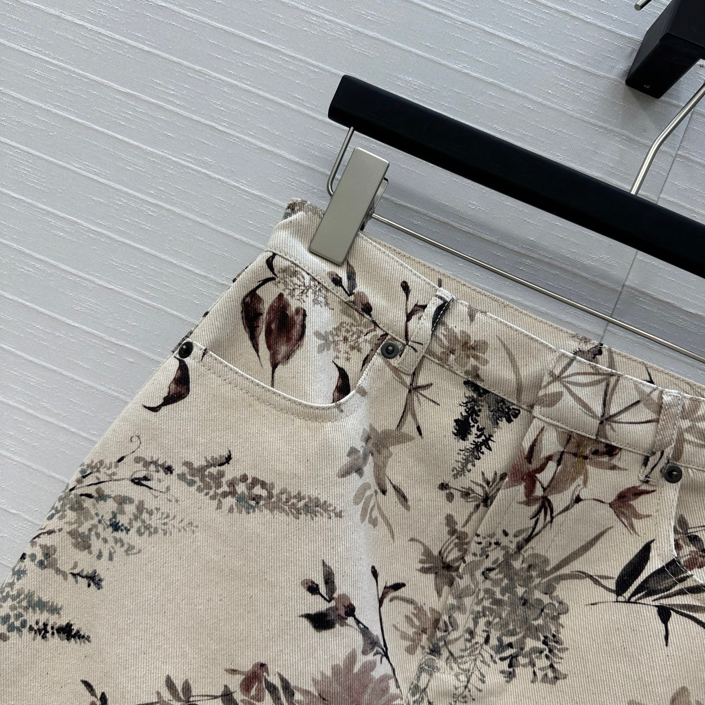 CD 25 Printed Denim Skirt Cotton