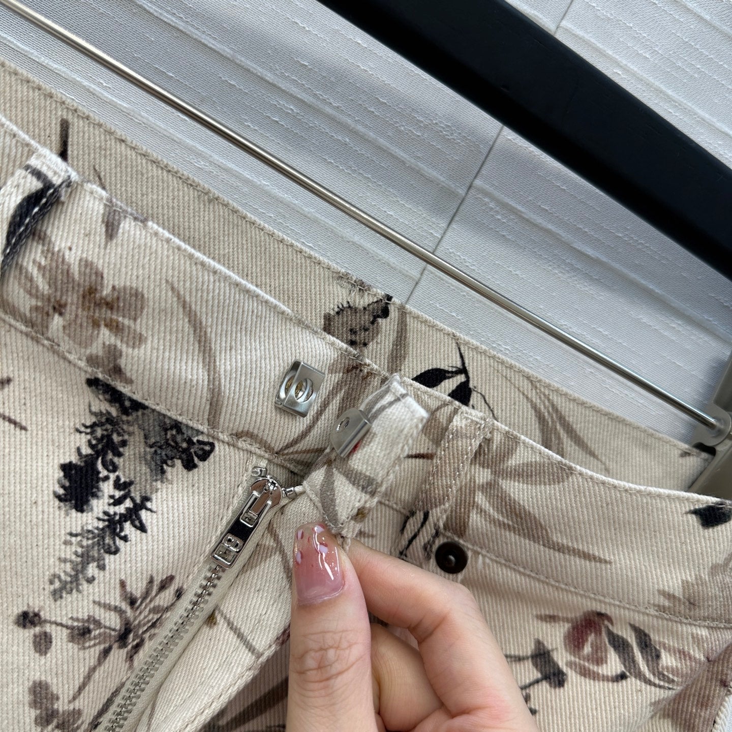 CD 25 Printed Denim Skirt Cotton