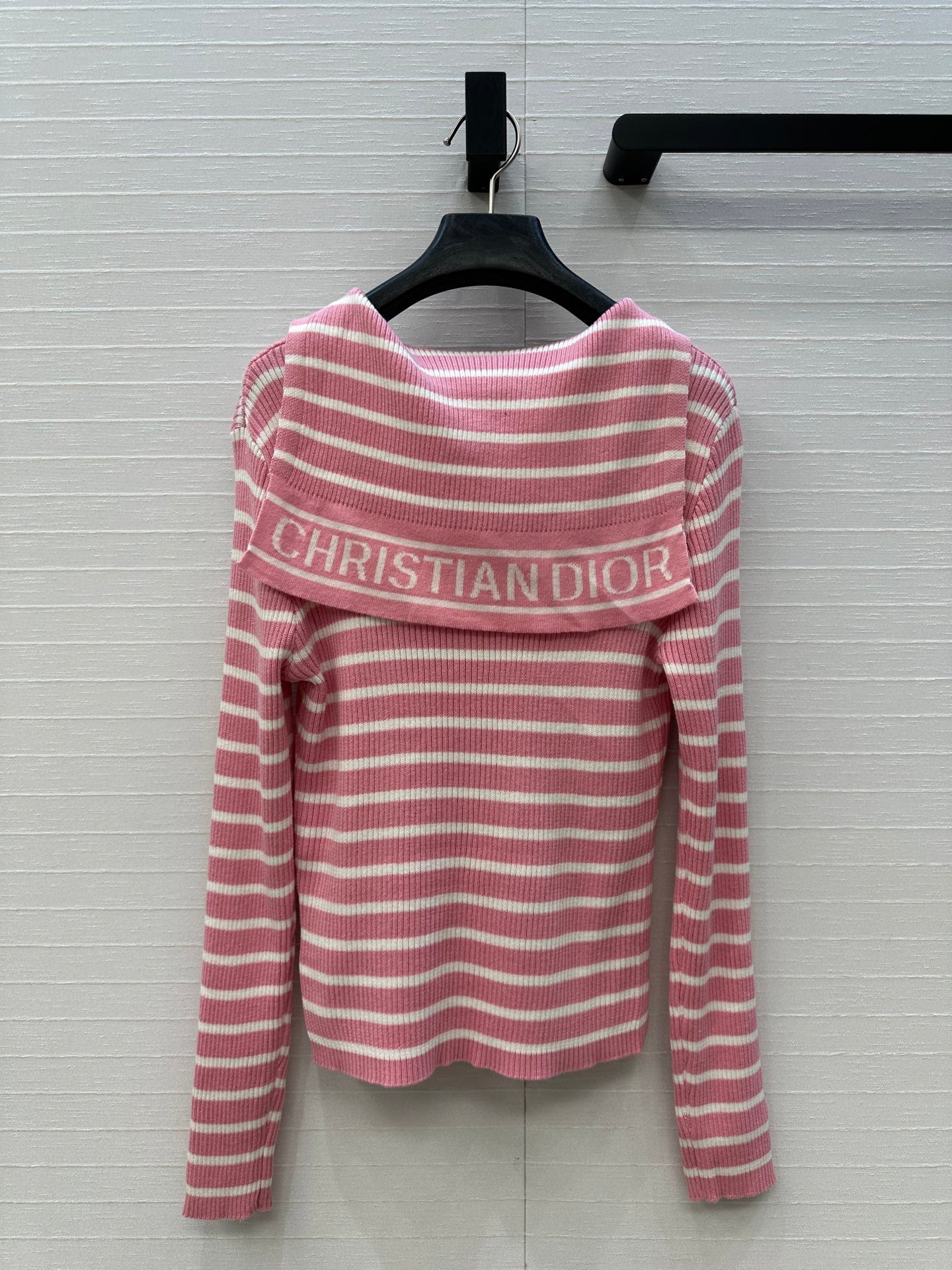 CD Navy Style Collared Sweater Pink Wool