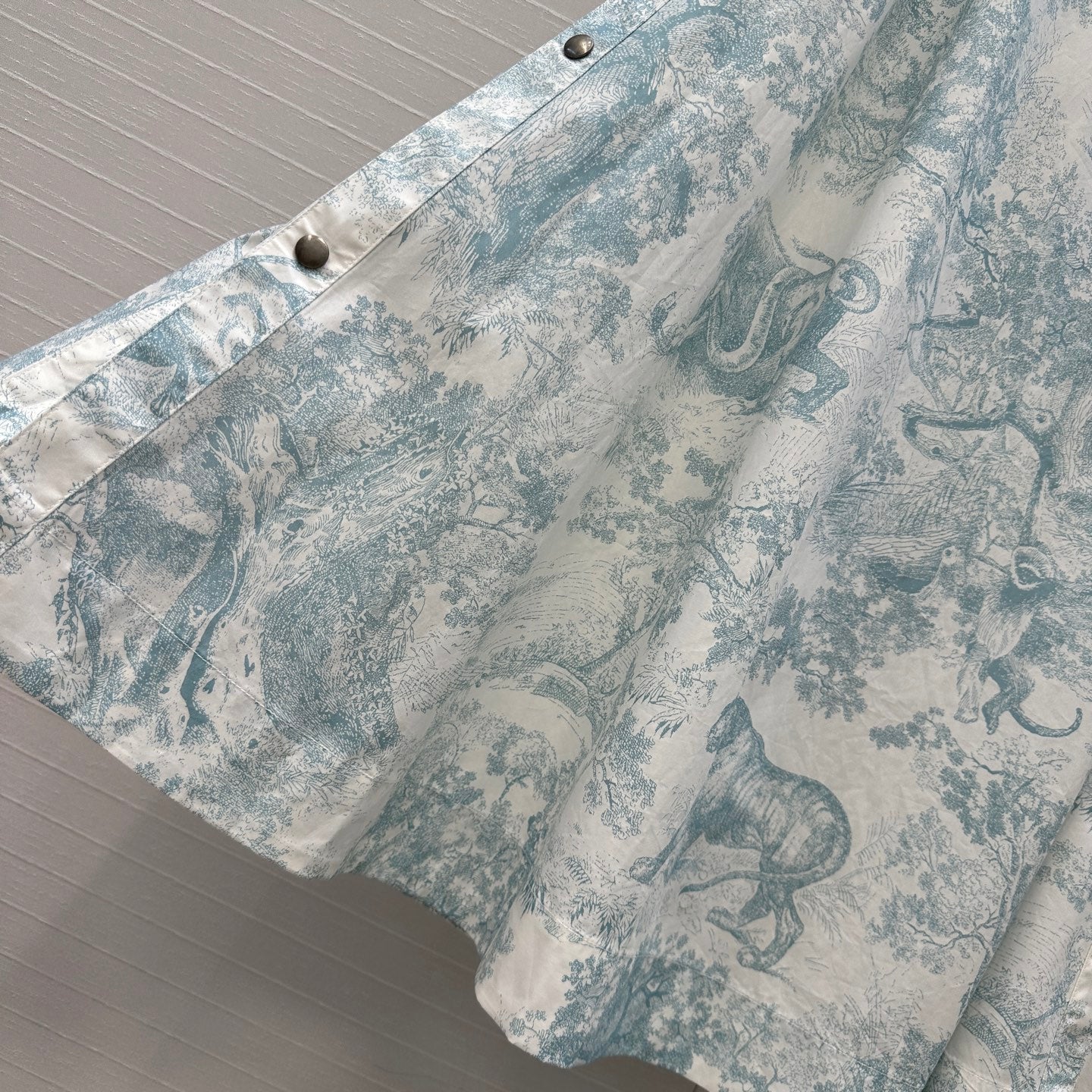 CD 25 Sauvage Jouy Button-down Dress Blue White Cotton