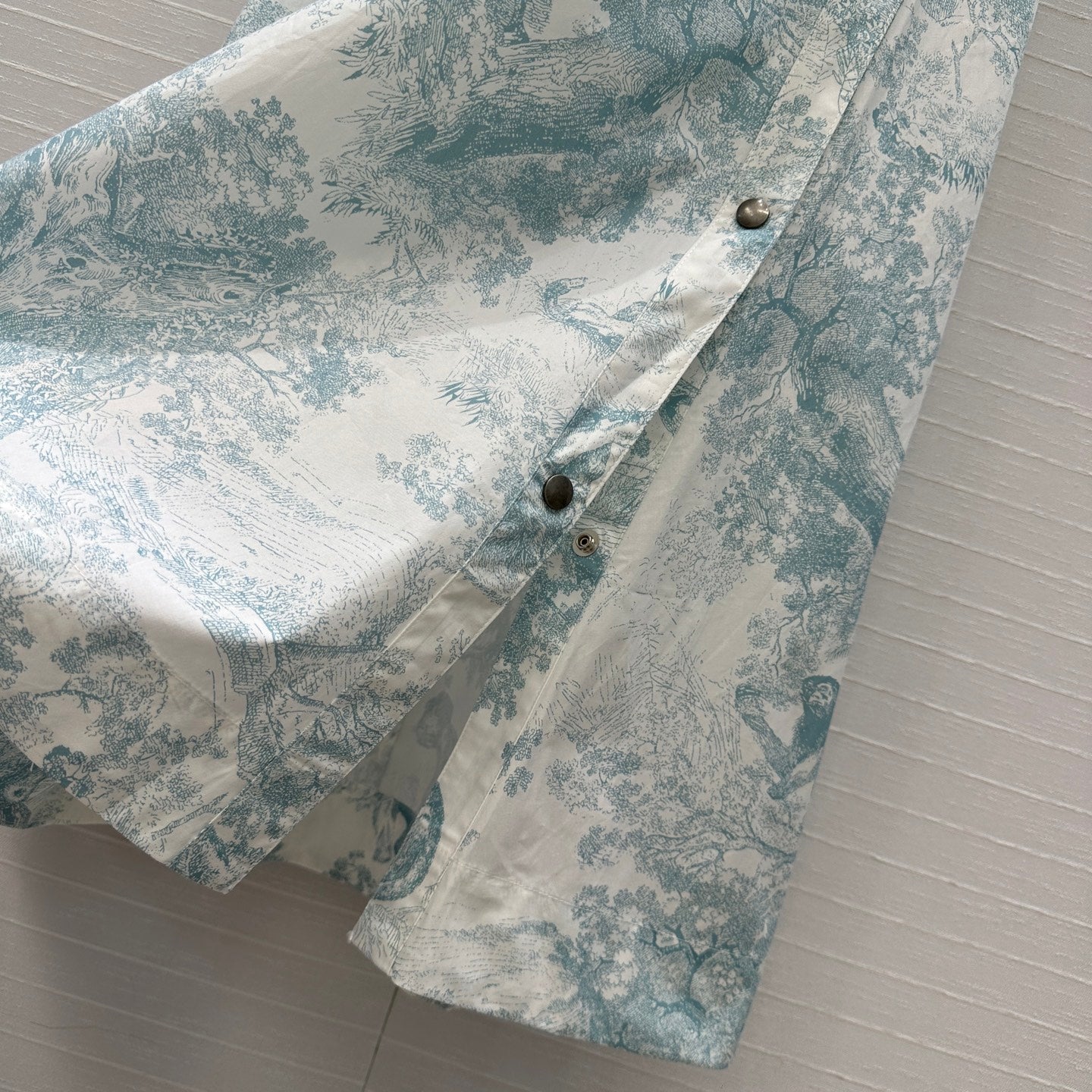 CD 25 Sauvage Jouy Button-down Dress Blue White Cotton