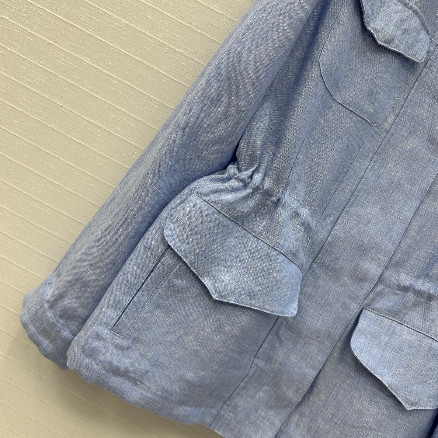 LP 25 Stand-up Collar Jacket Blue  Linen 272165
