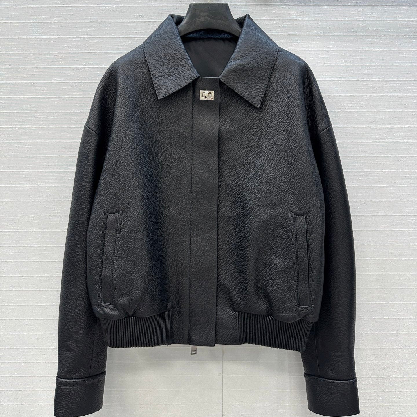 Fendi 25 Leather Jacket Black 0021