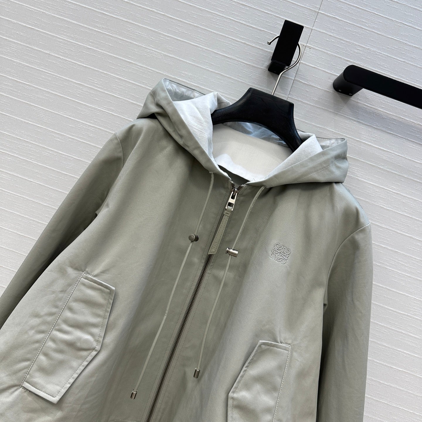 Loewe 25 Hooded Jacket Set Grey Green Polyester