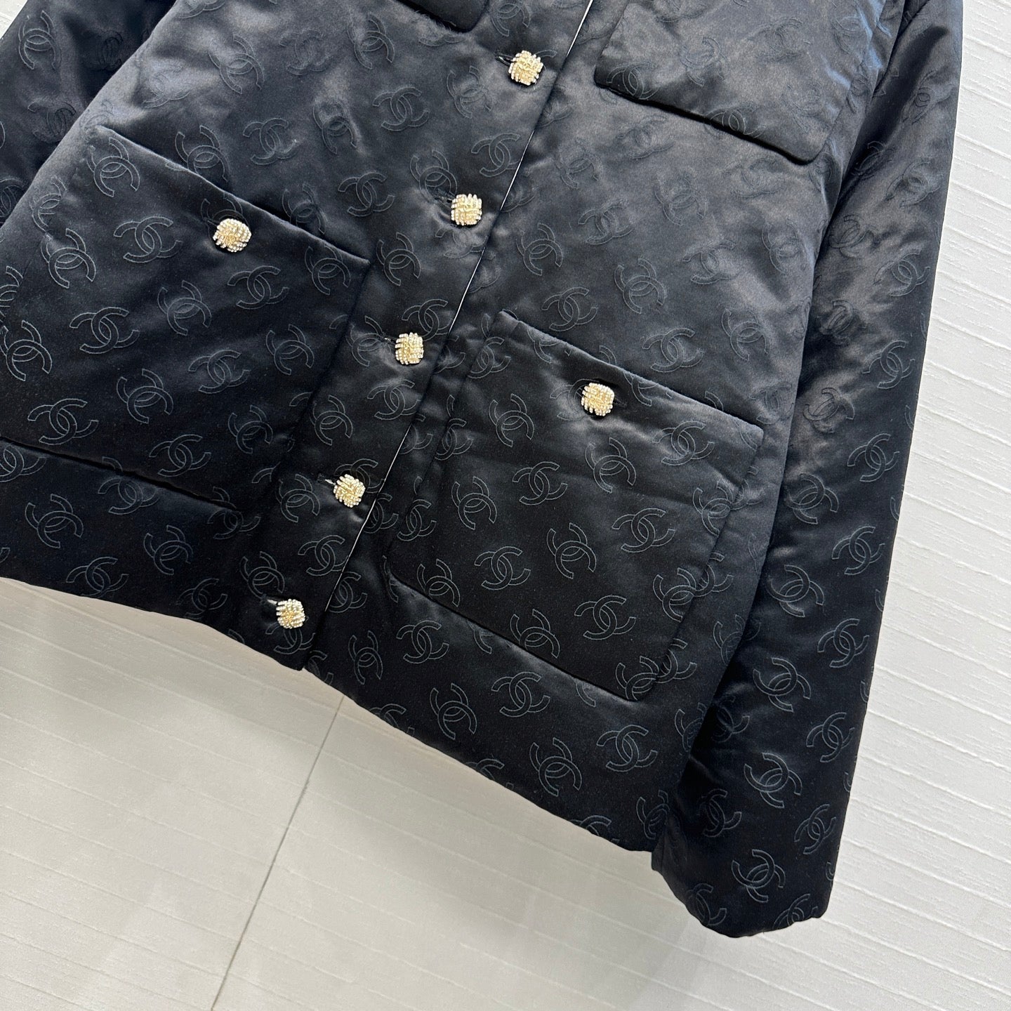 CC 25 H-shaped Jacket Black Cotton Silk