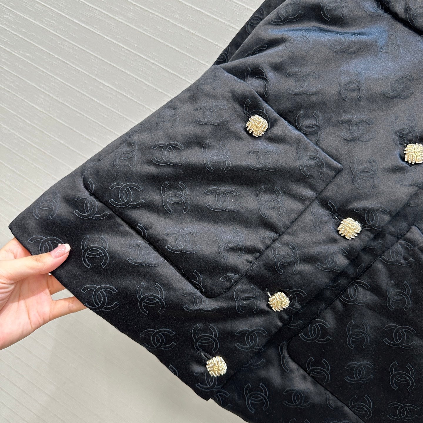 CC 25 H-shaped Jacket Black Cotton Silk