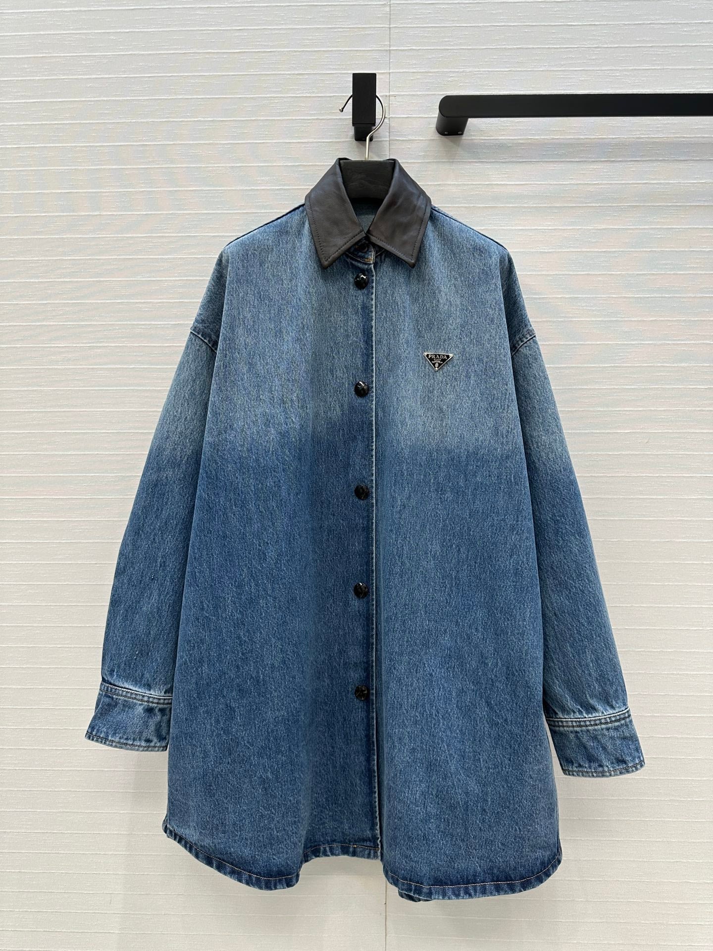 Prada 25 Denim Jacket Dress Blue Cotton