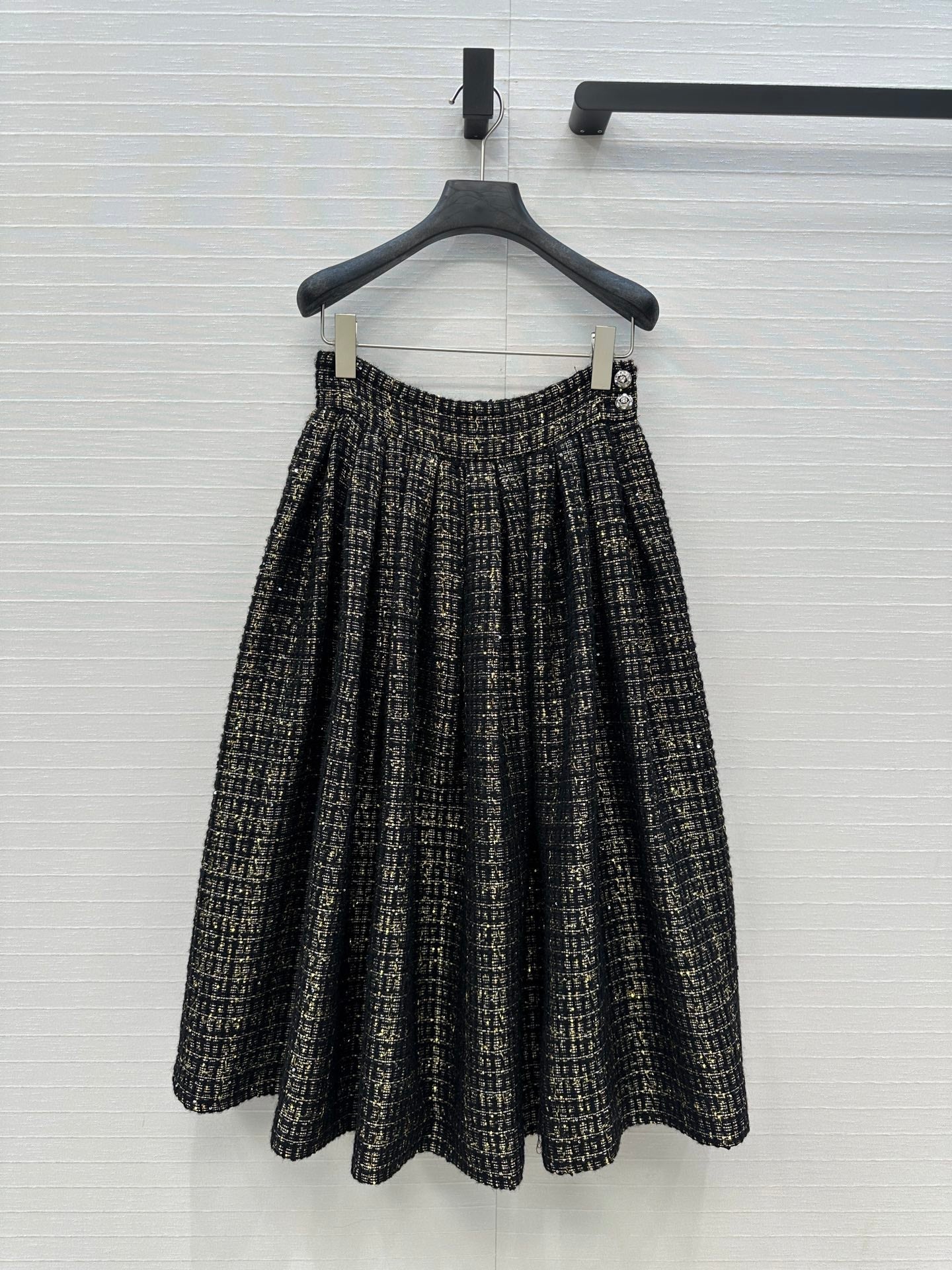 CC 25 Tweed Skirt Black Wool Polyamide