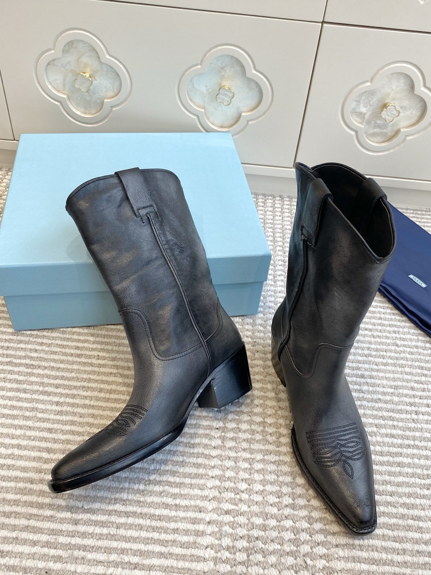 Prada 25 Boot Black Cowhide 501415