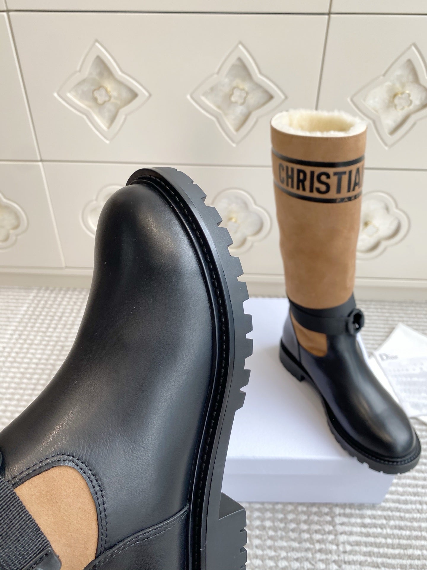 Dior 2025 Boot Black mix Brown Suede Cowhide 501185