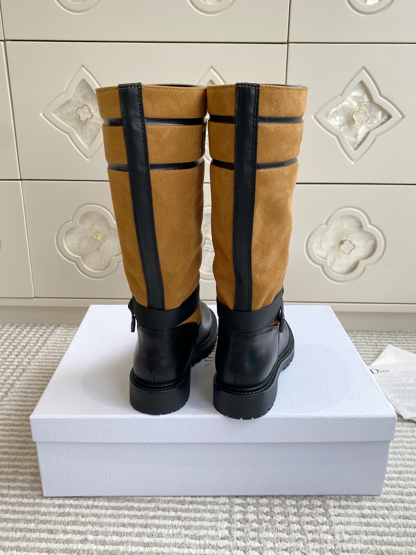 Dior 2025 Boot Black mix Camel Suede Cowhide 501187