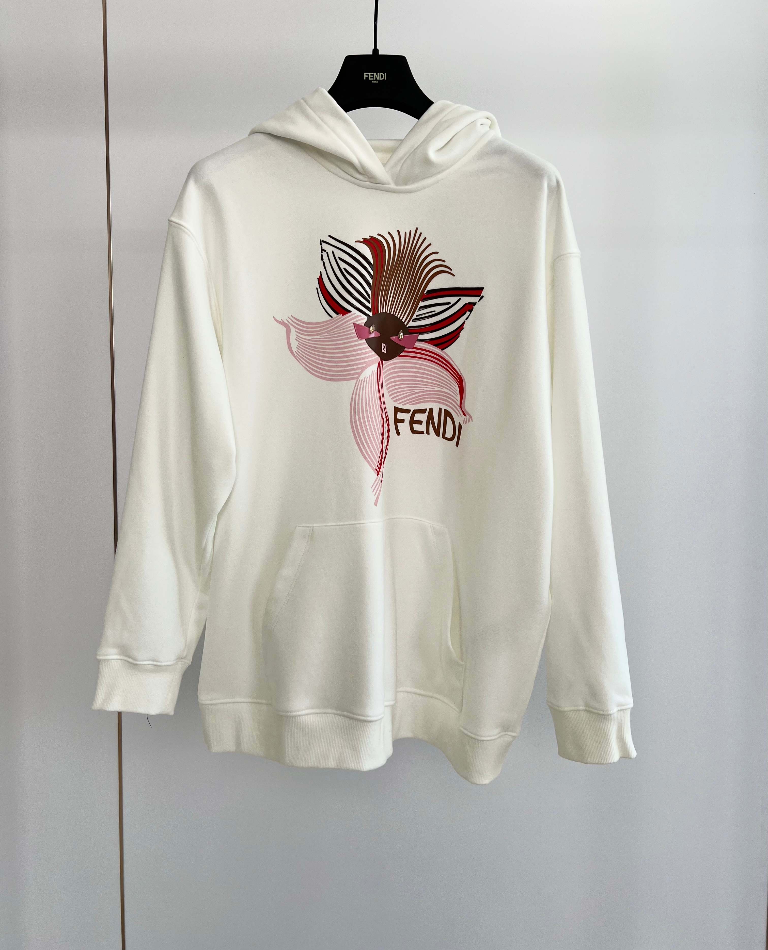 Fendi 25 Hoodie White Cotton 0032