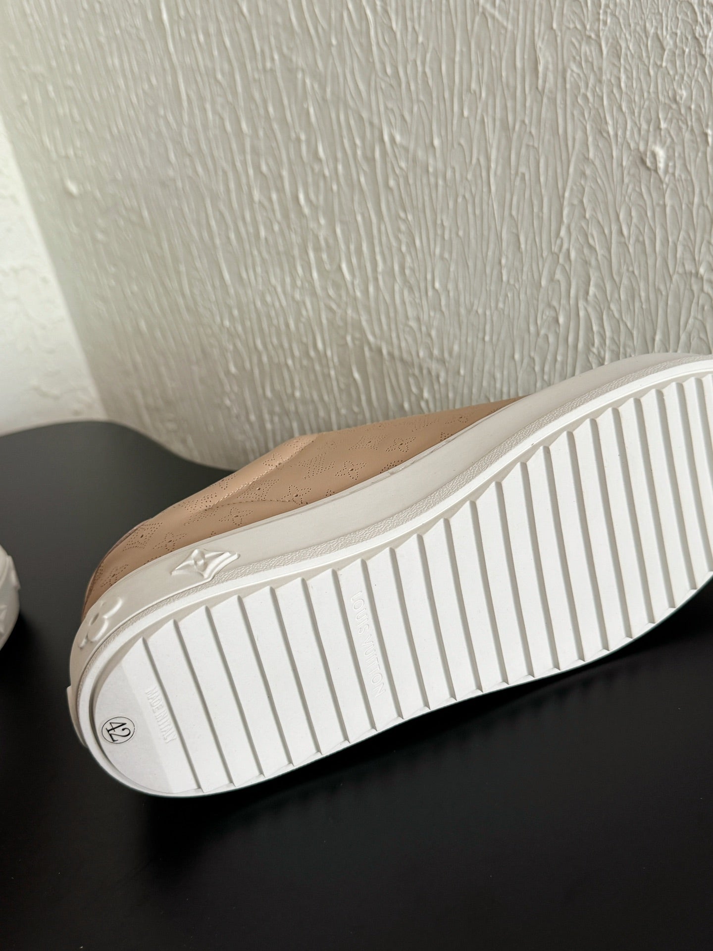 LV Sneakers Time Out Light Brown Monogram Calfskin