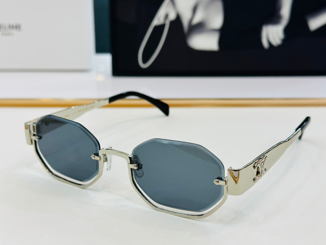 TRIOMPHE SEMI-RIMLESS SUNGLASS CL42118 IN METAL