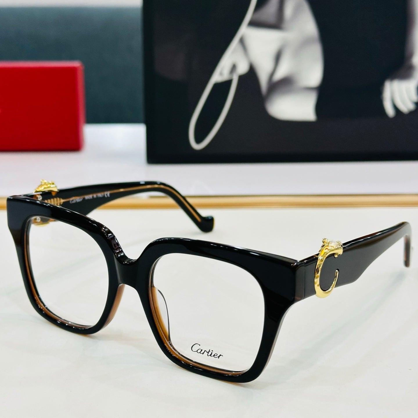 PANTHÈRE SQUARE FRAME SUNGLASSES 575855 IN ACETATE