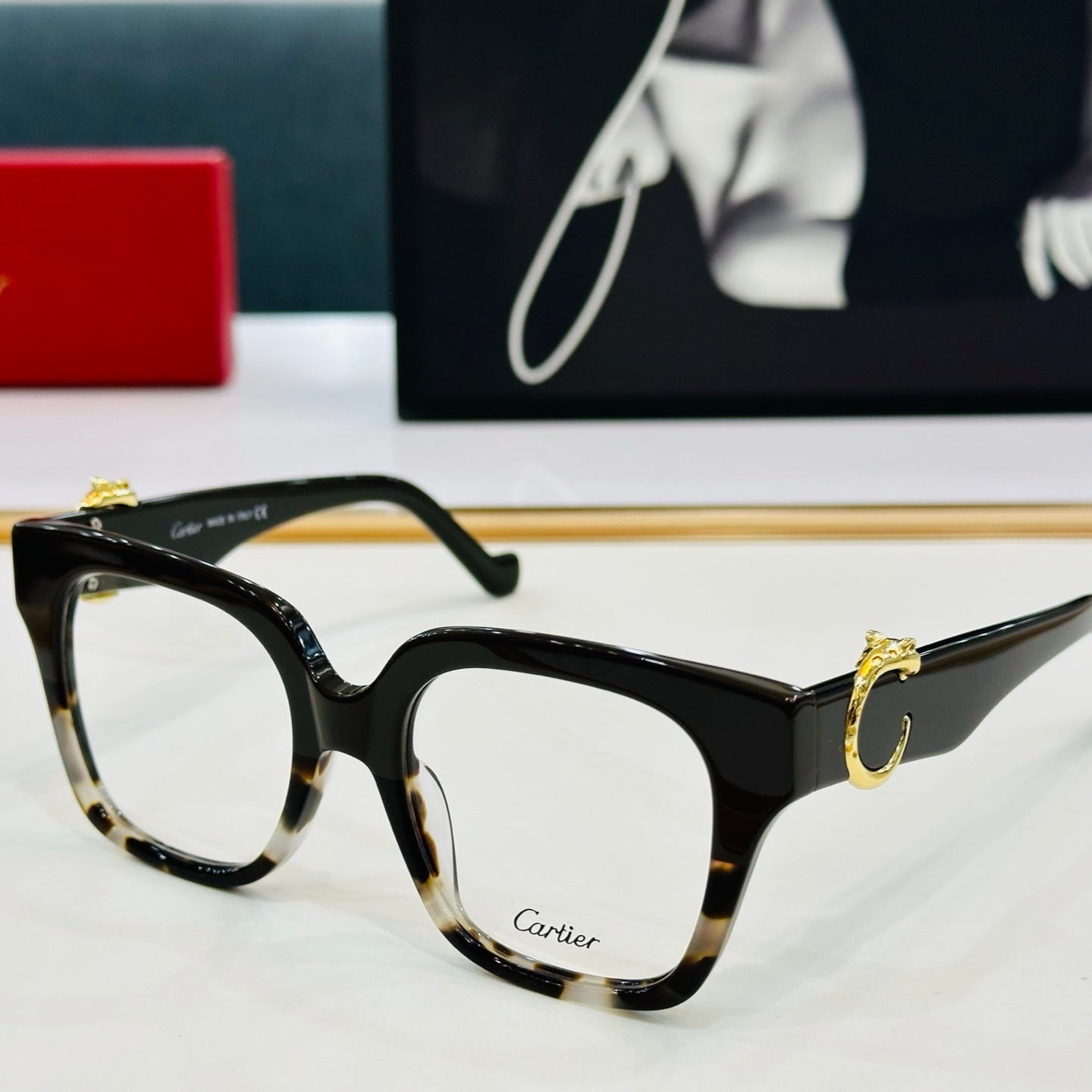 PANTHÈRE SQUARE FRAME SUNGLASSES 575855 IN ACETATE