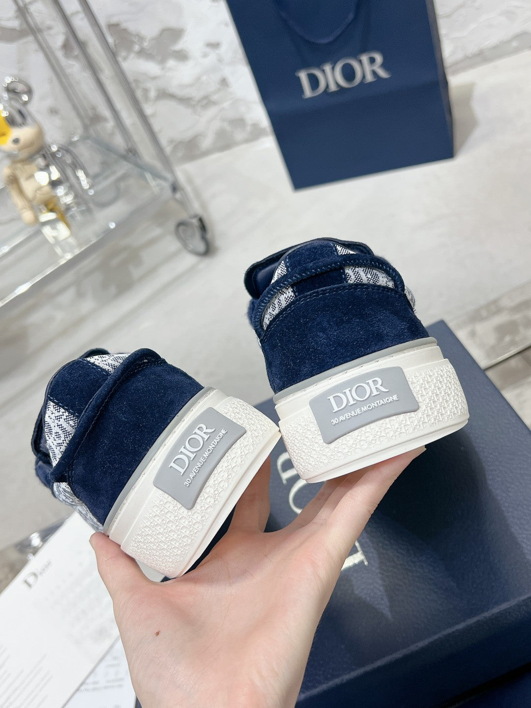 CD B33 Sneaker 30mm In Navy Blue Suede 100658