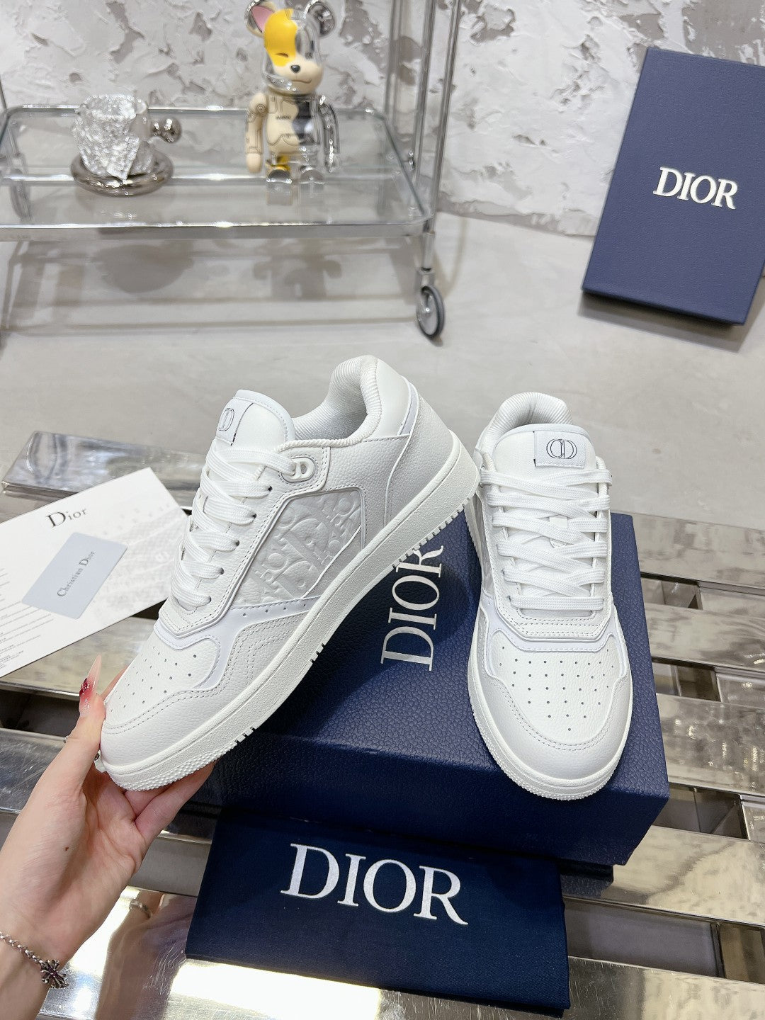 CD B27 Sneaker 30mm In White Calfskin 100629