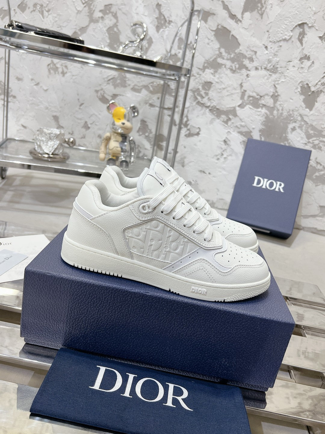 CD B27 Sneaker 30mm In White Calfskin 100629