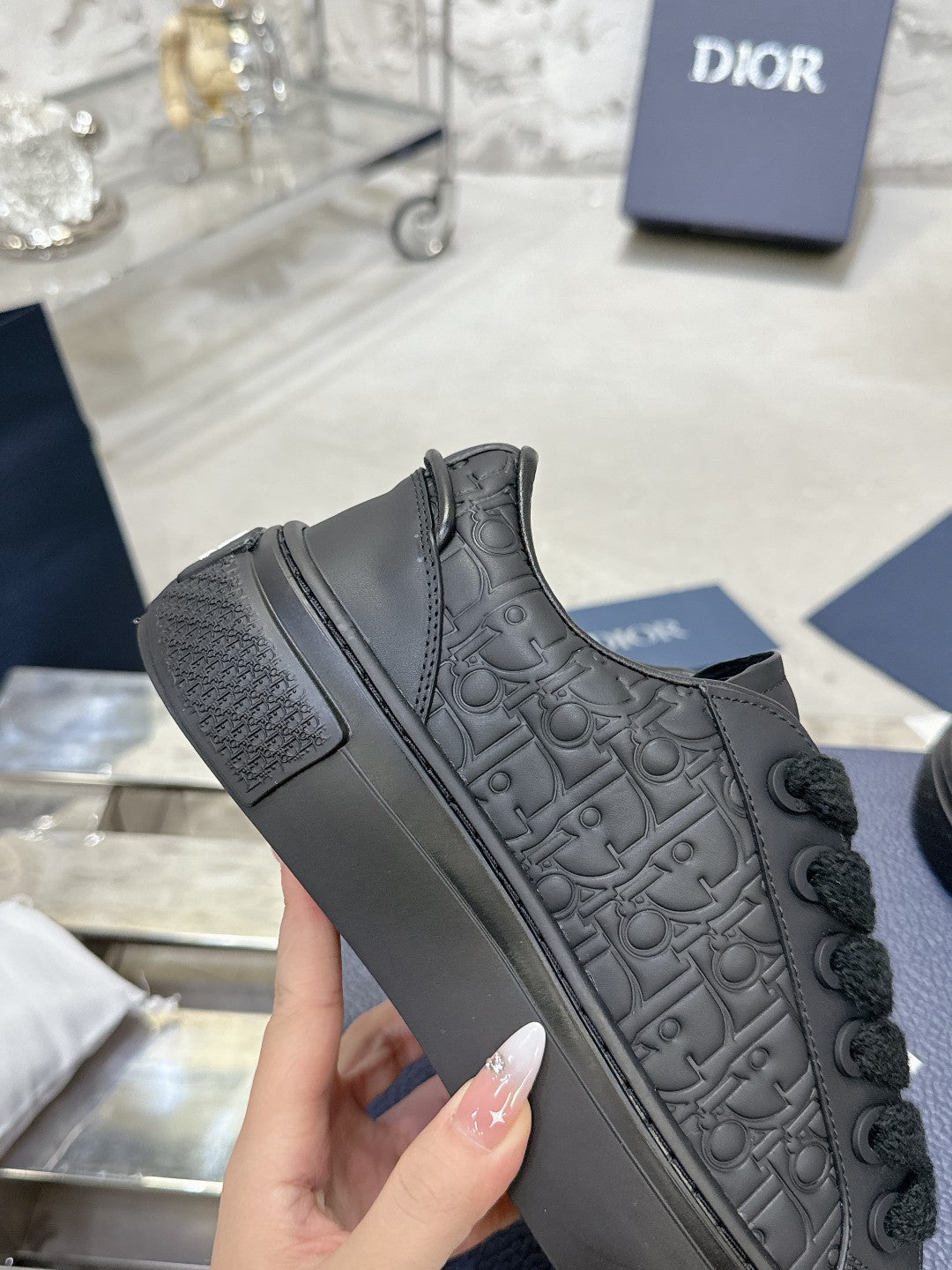 CD B33 Sneaker 30mm In Black Monogram Calfskin 100560