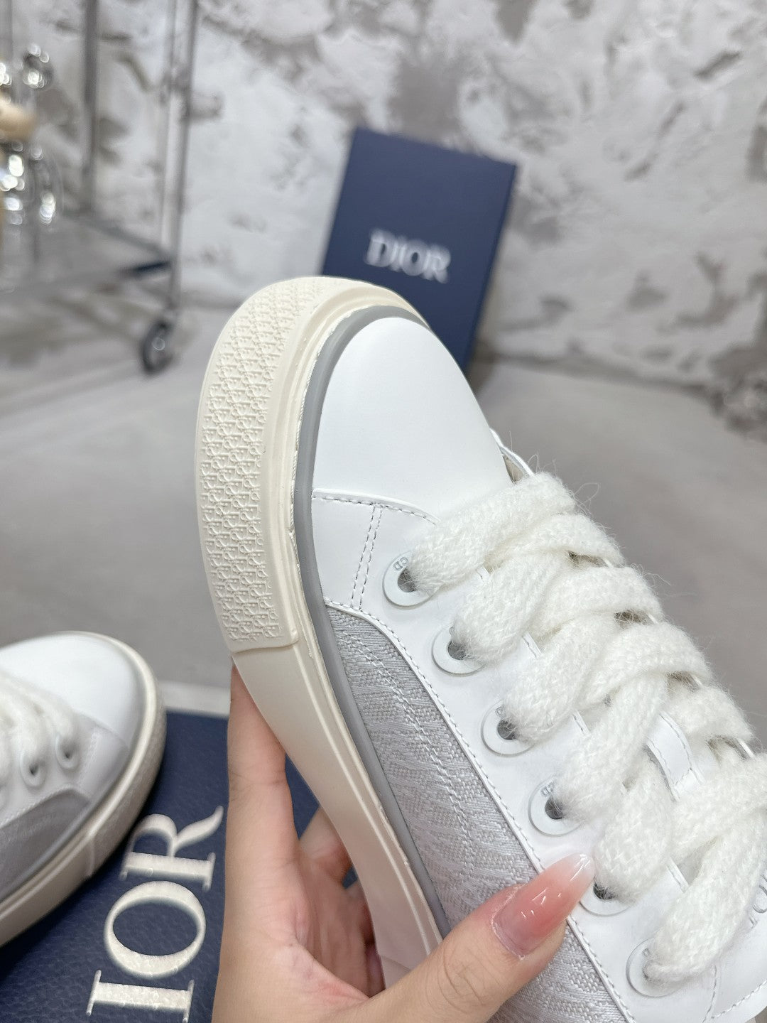 B33 Sneaker 30mm Grey Mix White Monogram Calfskin  103964