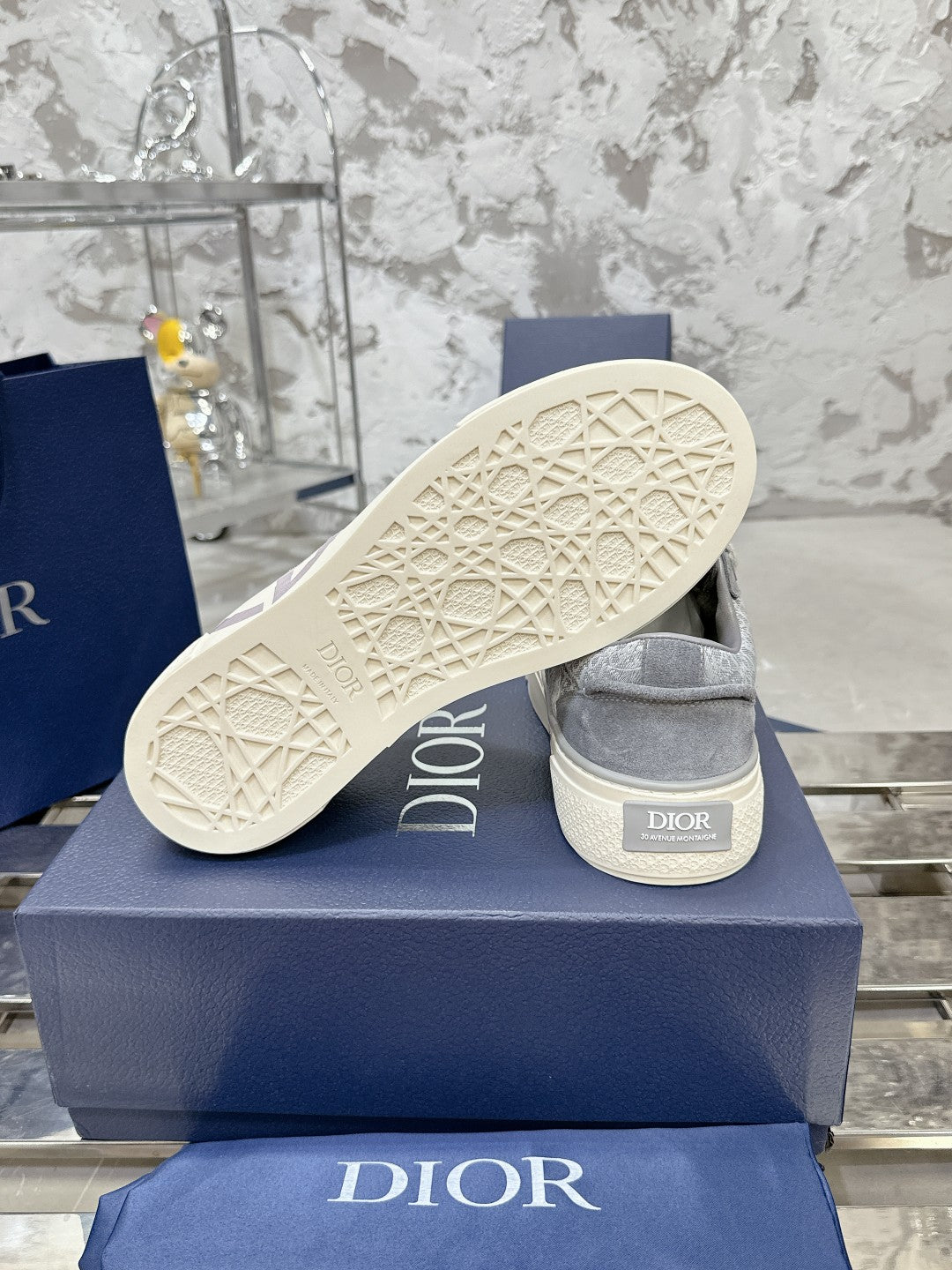 B33 Sneaker 30mm Dark Grey Mix Light Grey Monogram Suede 103966