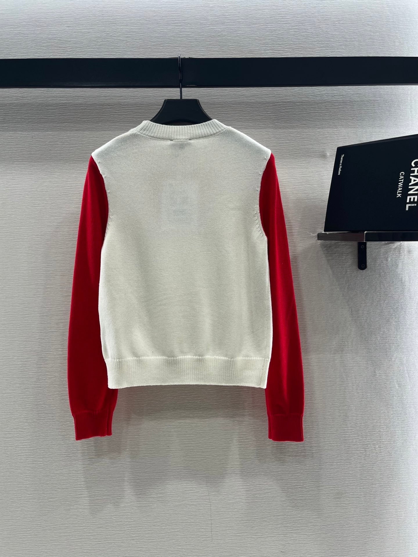 Chanel 2025 Bow Sweater White mix Red Wool 99220