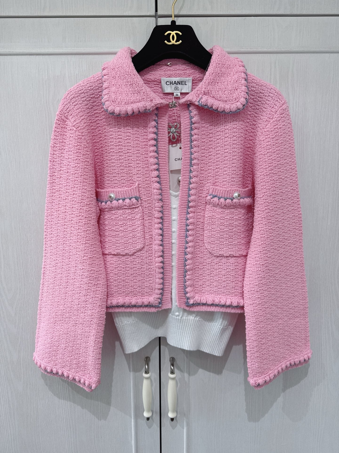 CC 25 Pink Cardigan Jacket  Cotton Silk 226820