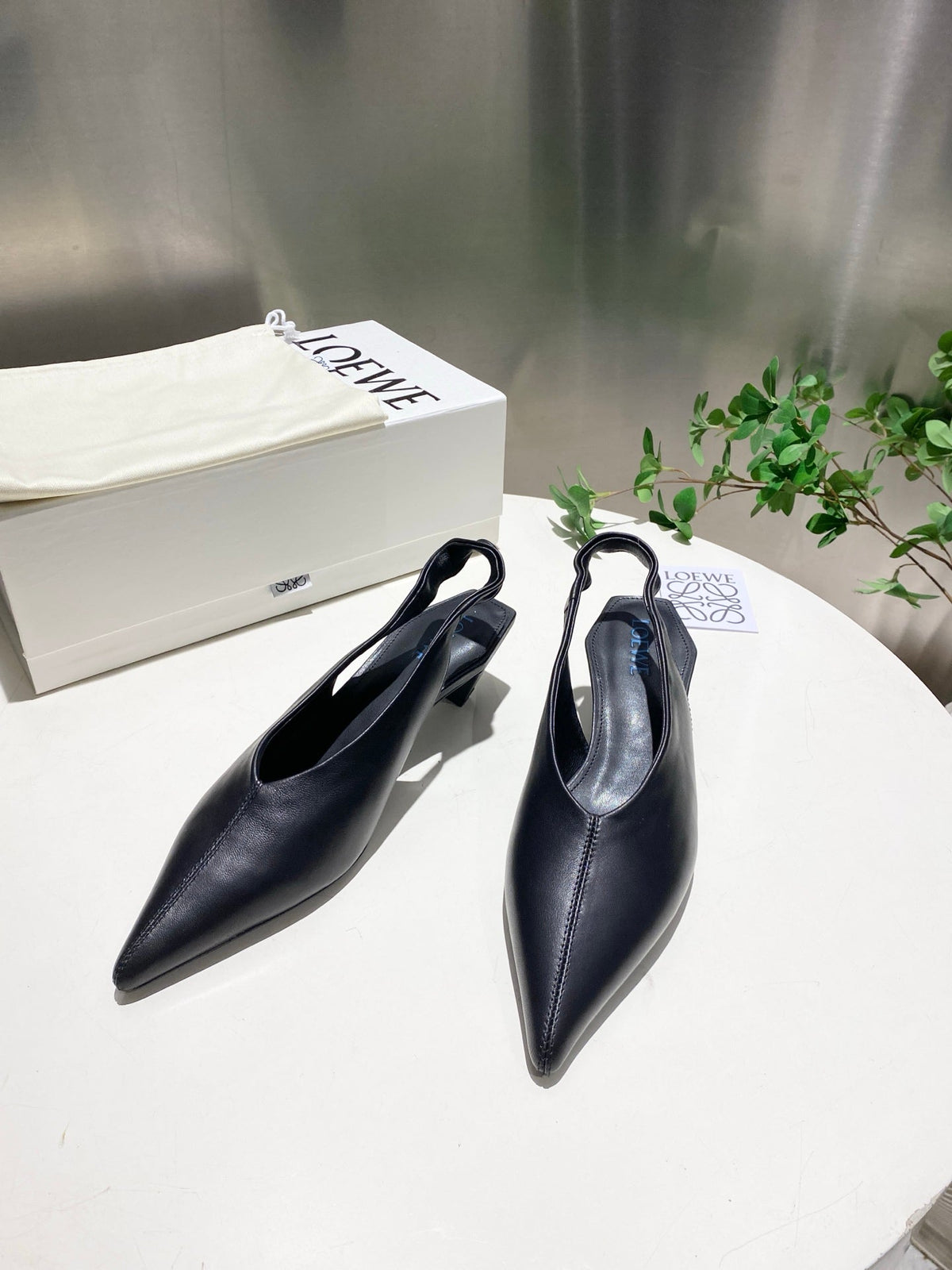 Loewe 2026 Origami Cubic Slingback 45mm Leather 144022