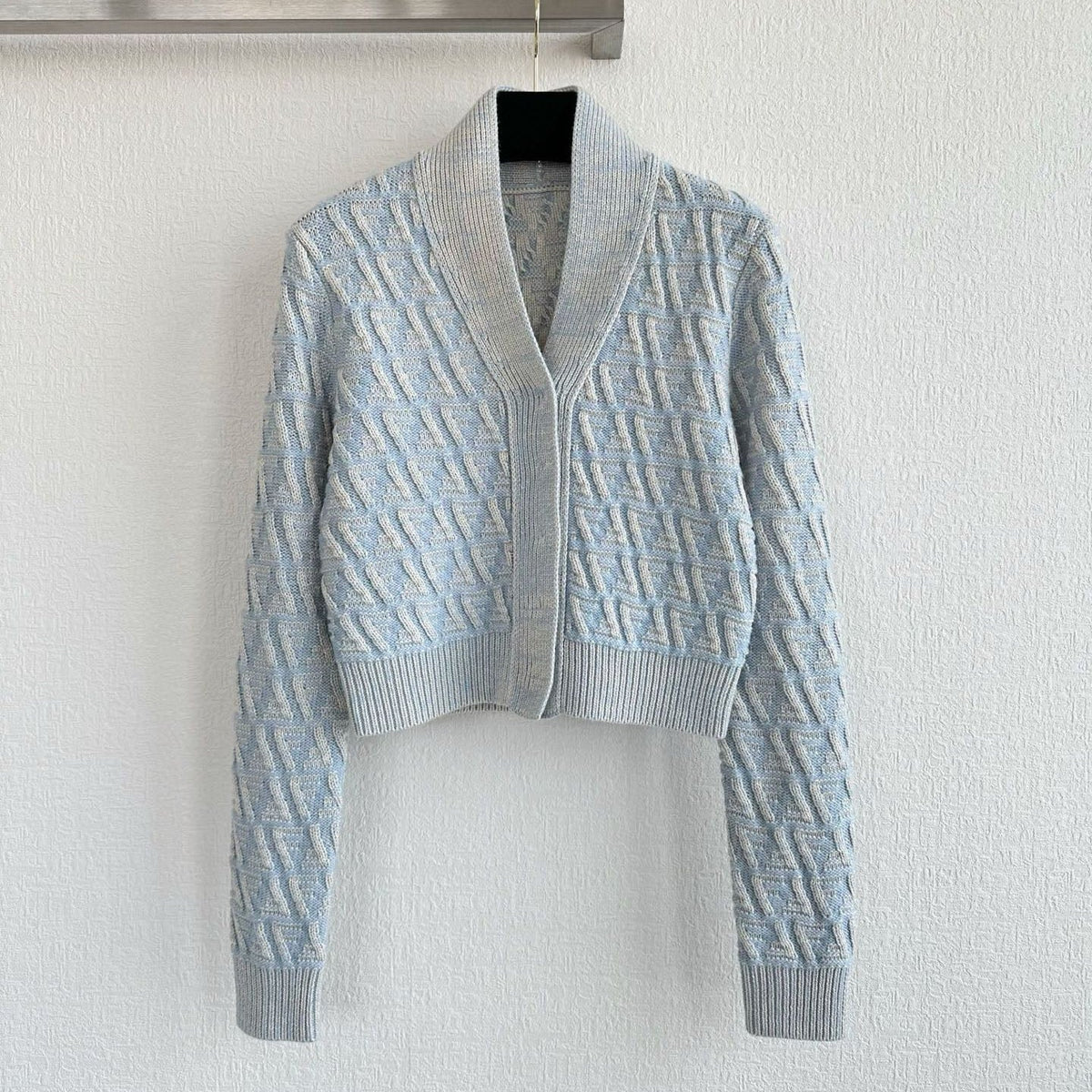 Fendi 25 Short Coat Light Blue Wool 0033