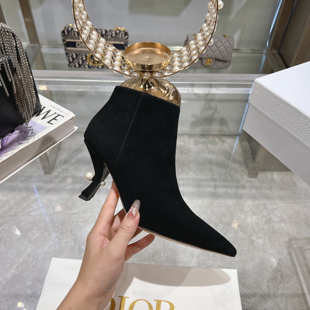 CD Tribales Heeled Ankle Boot 65mm In Black Suede 996430