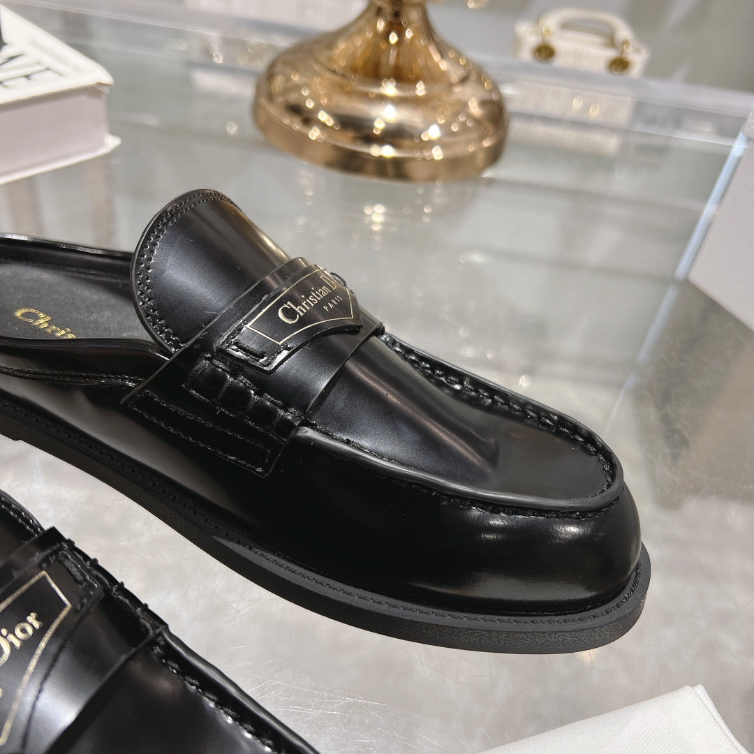 CD Boy Mule In Black Glossy Calfskin  996453