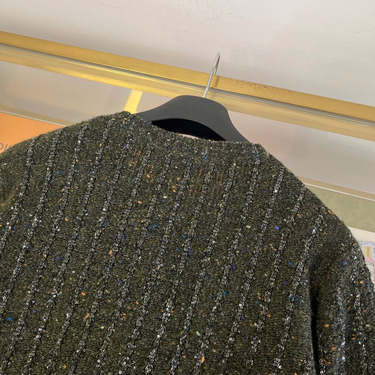 Dior 2026 Cardigan Moss Green Wool With Sequins 435412