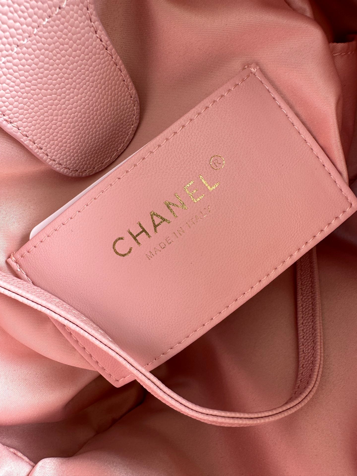 Chanel 2025 Backpack 23cm Pink Grained Calfskin 318275