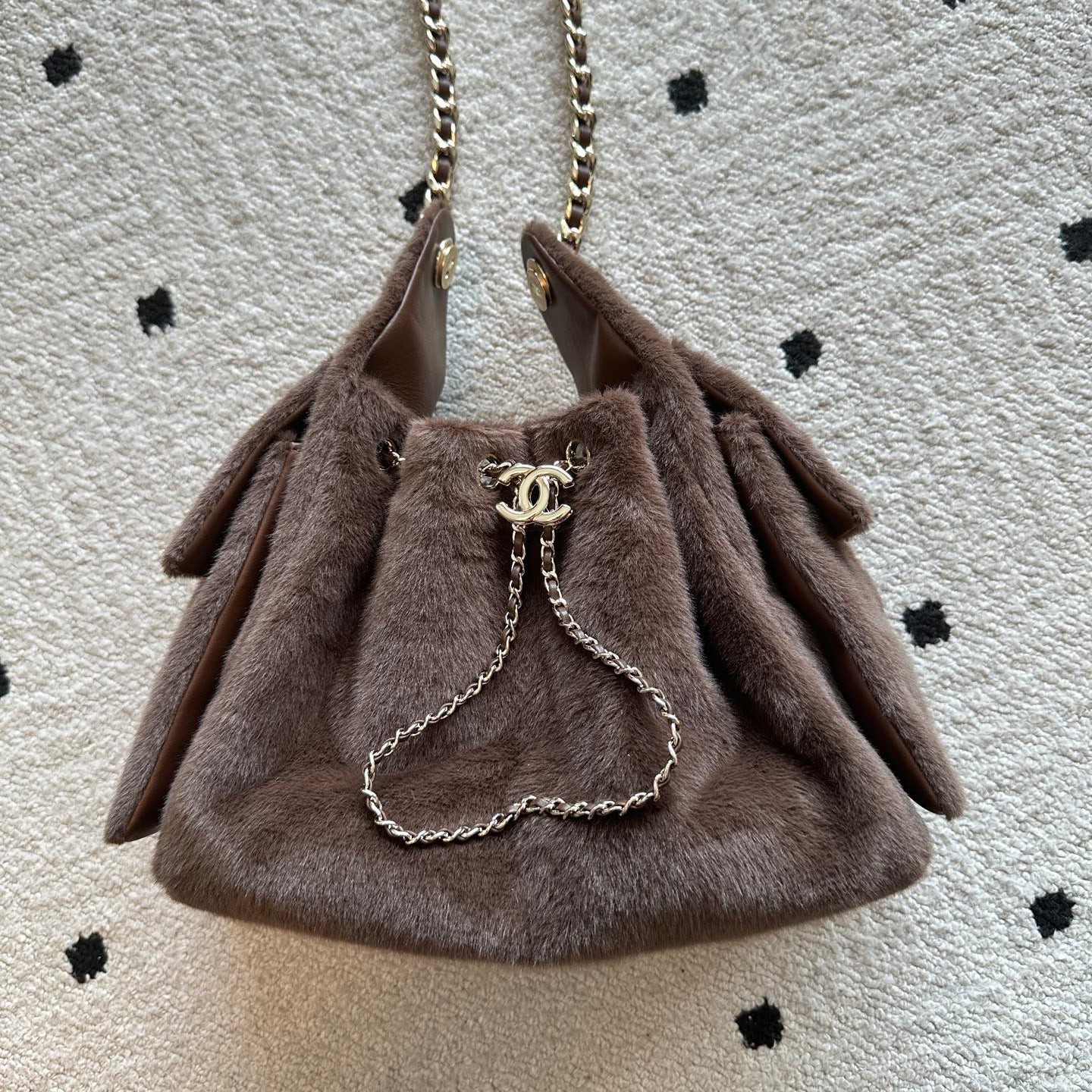 Chanel 2026 Hobo Bag Brown Ponyhair
