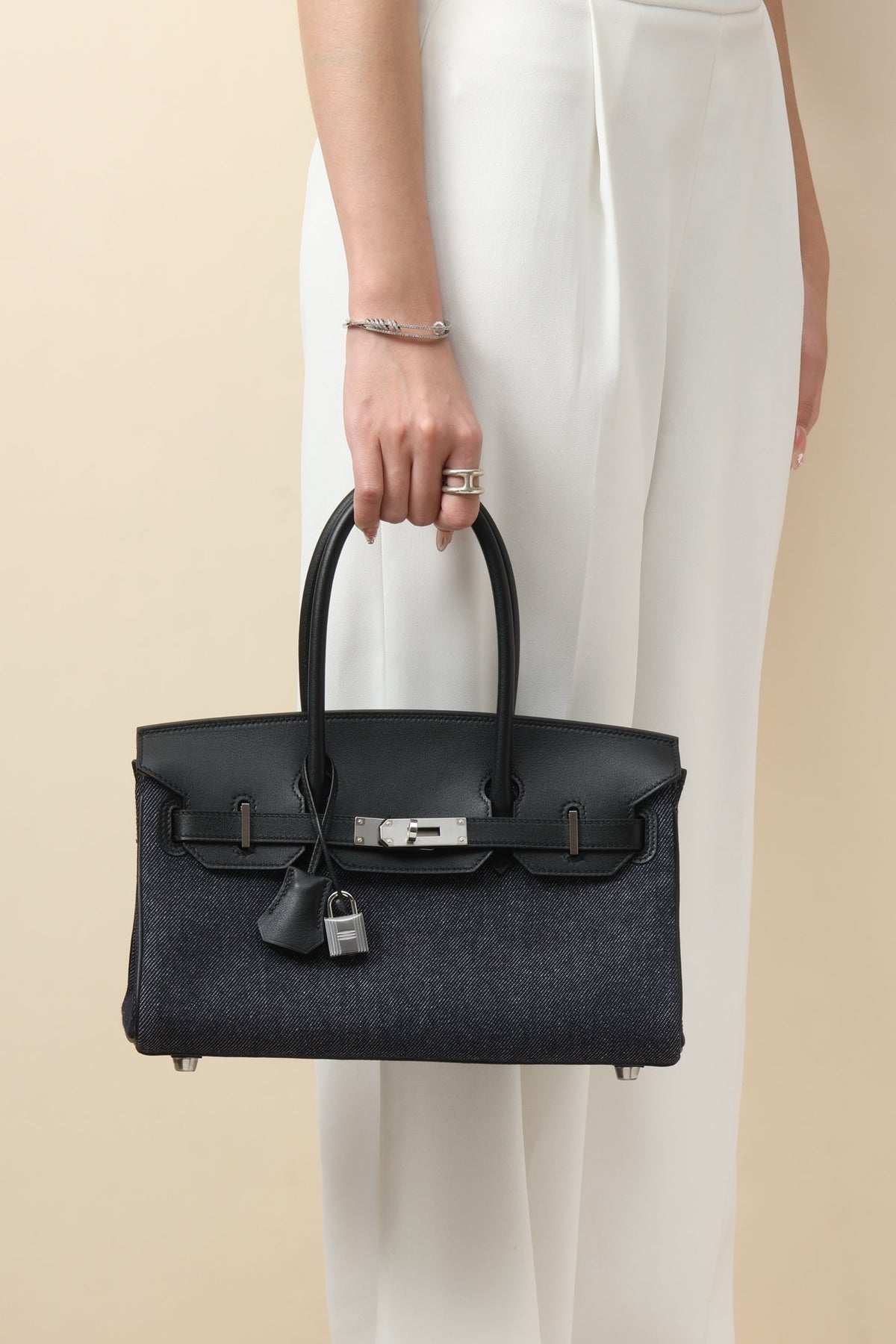 High-end Hermes 2026 Shoulder Birkin Light 29cm Swift Calfskin And Canvas
