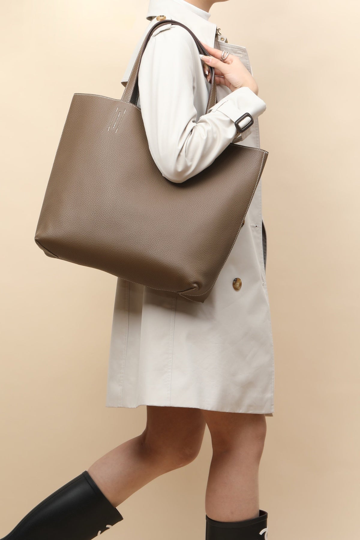 High-end Hermes 2026 Double Sens Tote Bag 35cm Clemence Leather