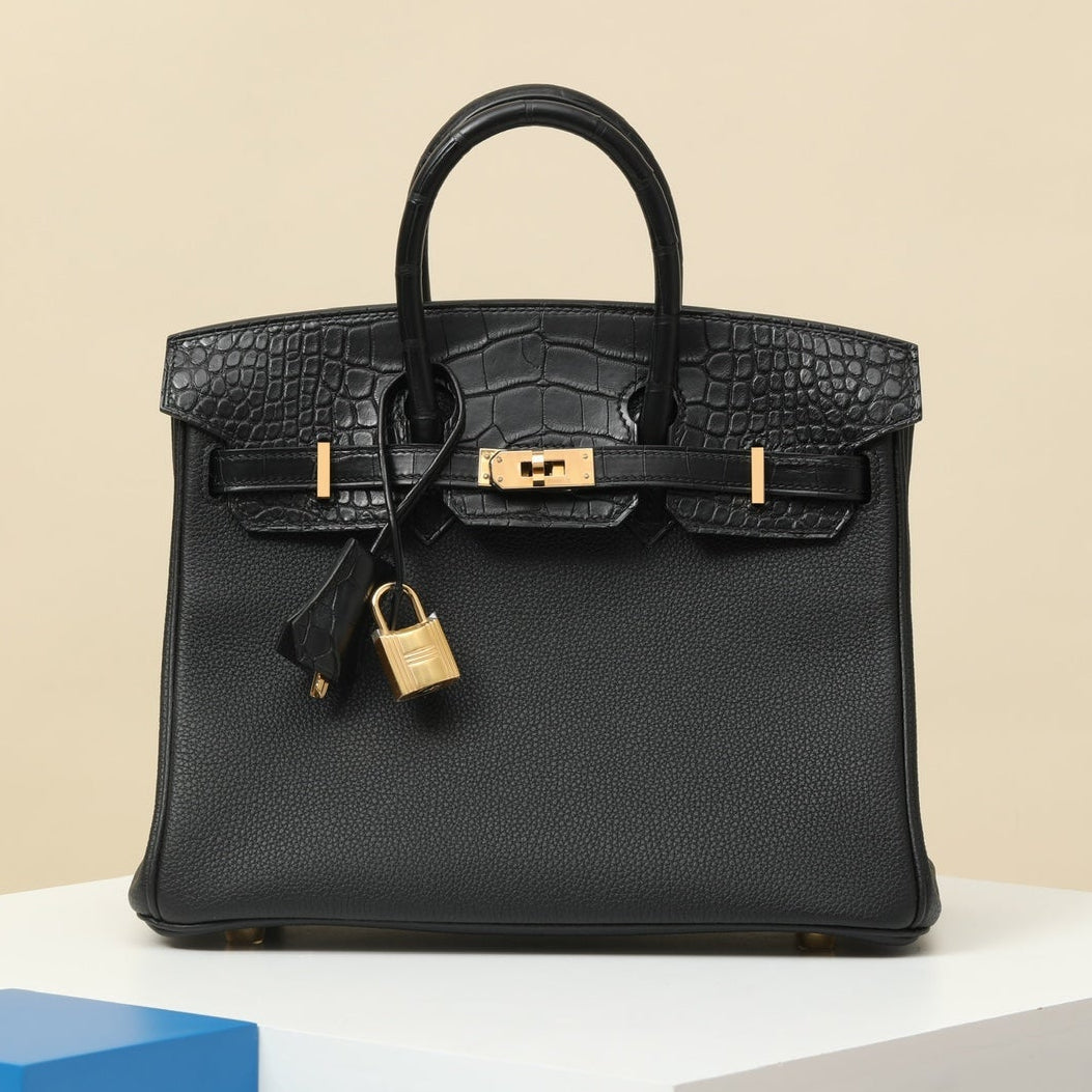 High-end Hermes 2026 Birkin Bag 25cm Togo And Crocodile Leather