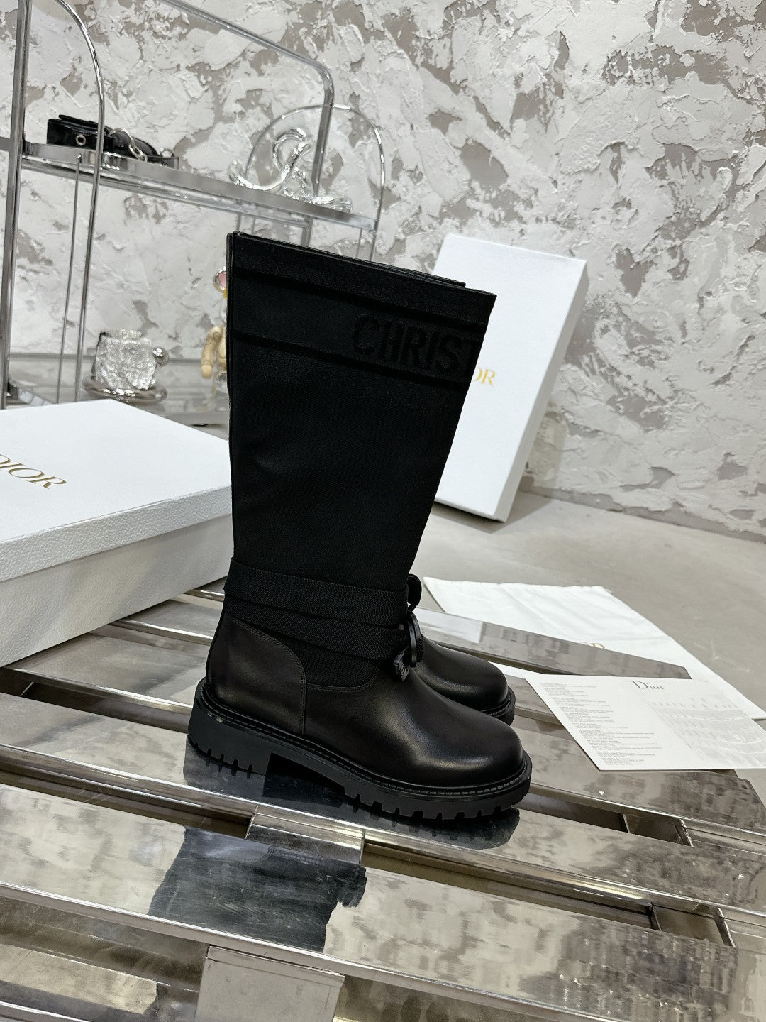 D-Major Boot In Black Denim Fabric 100568