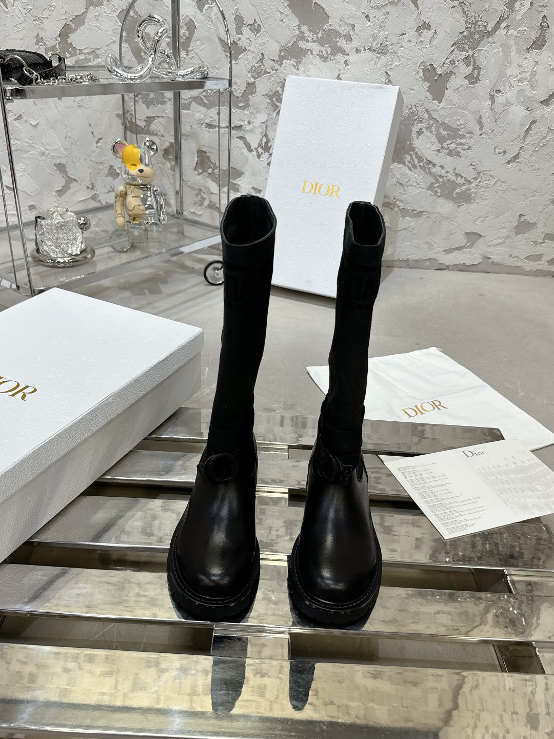 D-Major Boot In Black Denim Fabric 100568