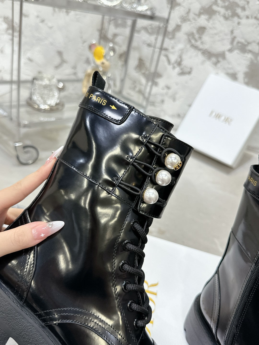 CD D-Strike Ankle Boot In Black Glossy Cowhide  100587