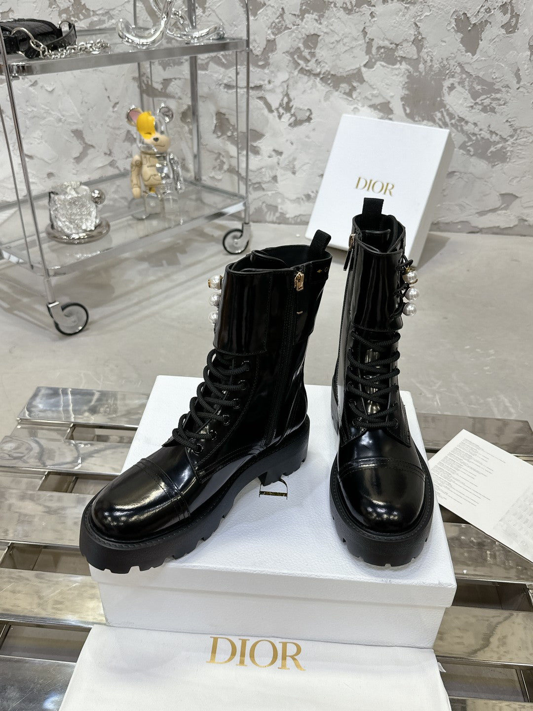 CD D-Strike Ankle Boot In Black Glossy Cowhide  100587