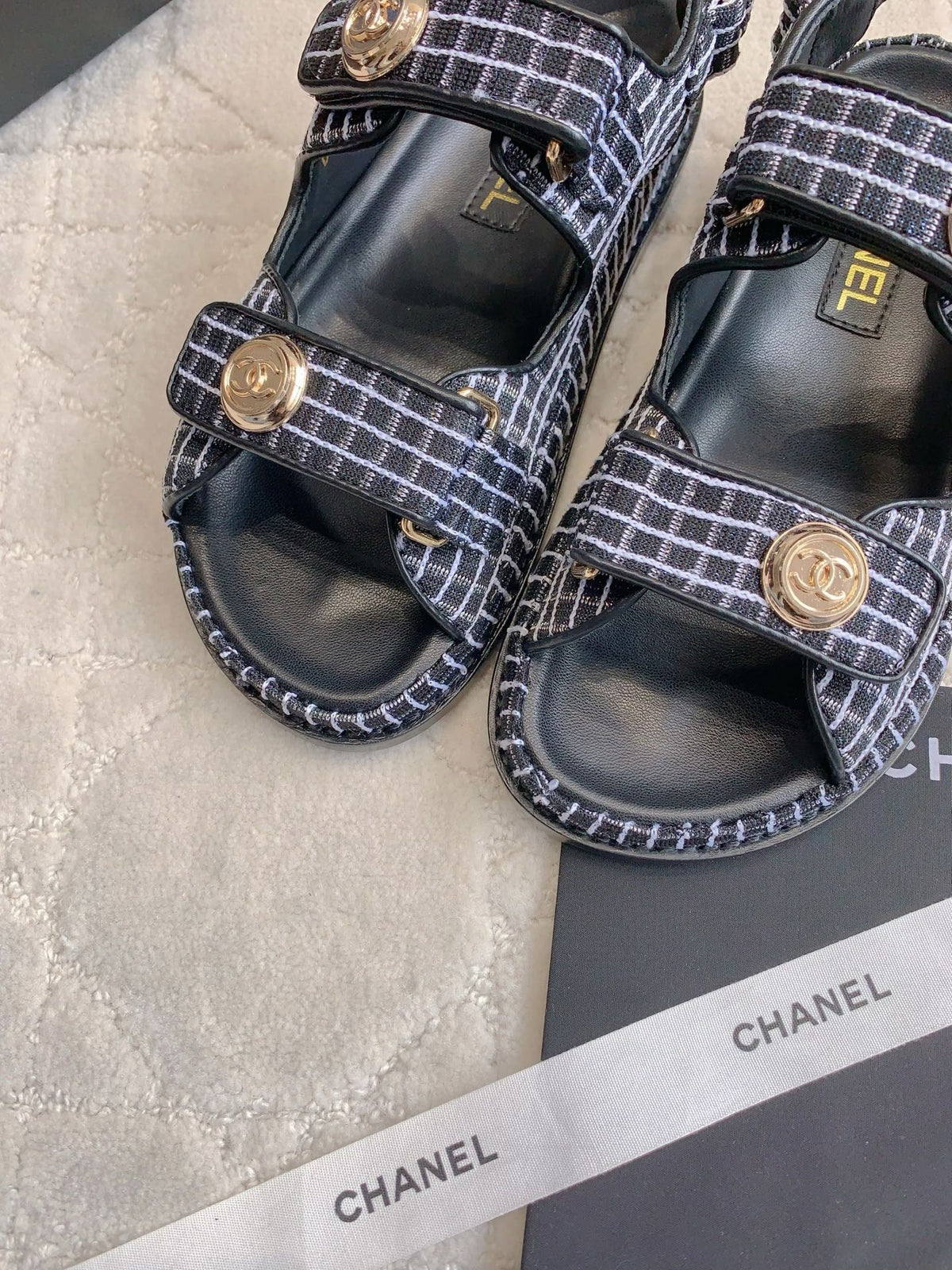 Chanel 2026 Velcro Sandals Fabric 977384