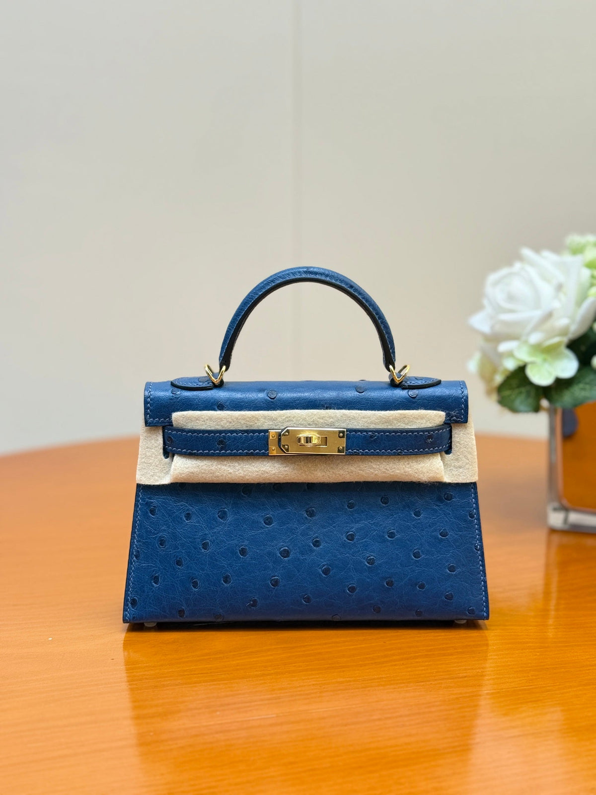 Hermes 2026 Mini Kelly Bag 19cm Ostrich Leather 284449