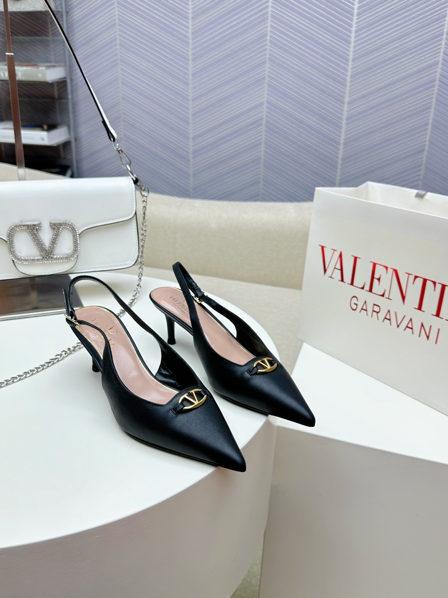 HIGH SLINGBACK 60MM IN BLACK CALFSKIN