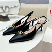 HIGH SLINGBACK 60MM IN BLACK CALFSKIN