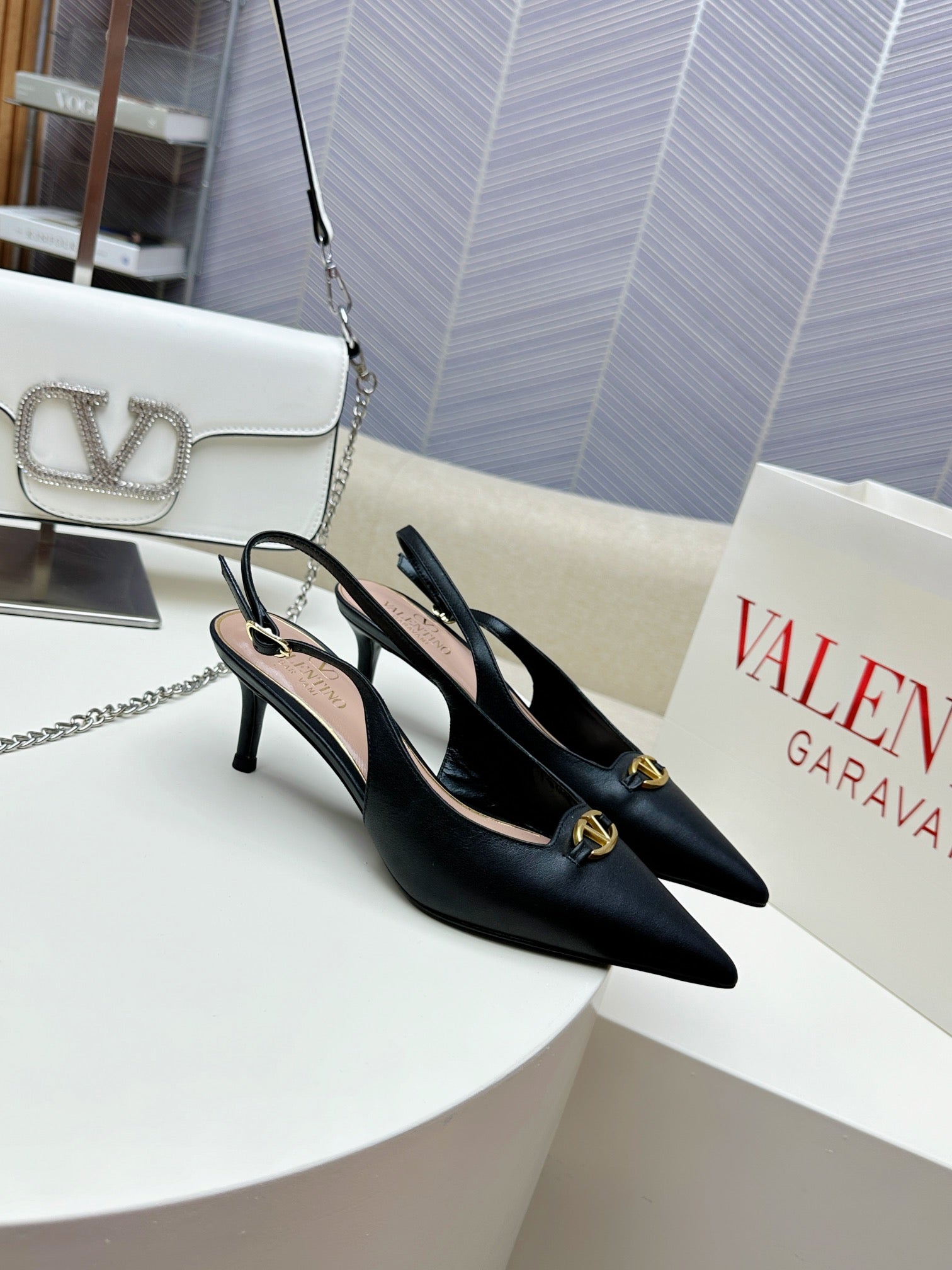 HIGH SLINGBACK 60MM IN BLACK CALFSKIN