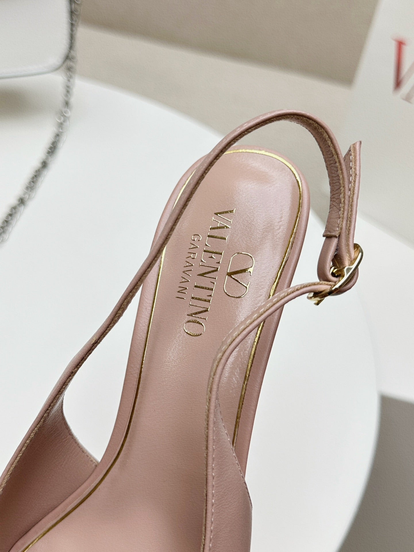 HIGH SLINGBACK 60MM IN BLUSH PINK CALFSKIN